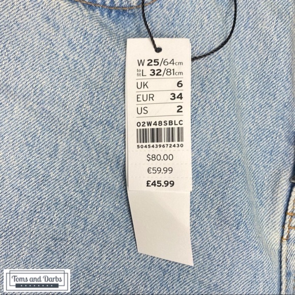 TOPSHOP Premium Distressed Mom Jeans 25W x 32L - Picture 3 of 8